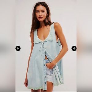 Free People Zina Denim Tunic - Fresh Air Combo